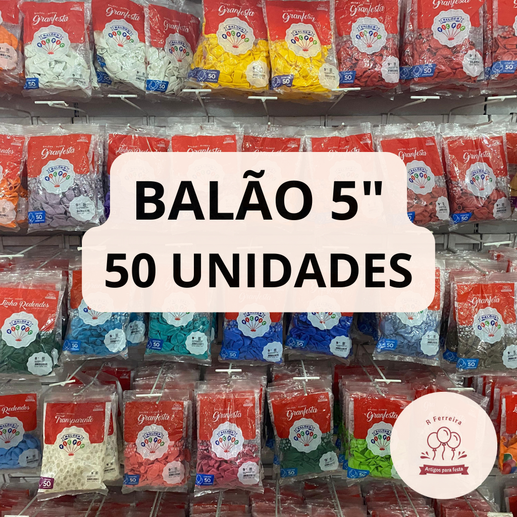 Balão Bexiga para Festa 5 polegadas 50 unidades Pic pic