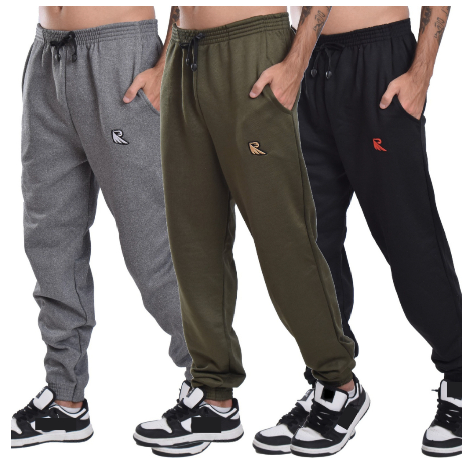 Kit 3 Calça Moletom Masculina Flanelada Punho Skinny Peluciada inverno Frio