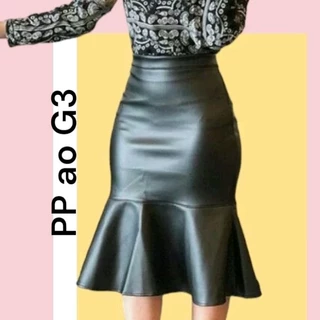 Saia de peplum,Saia de couro,courino,saia Midi PP ao G3
