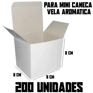 50-100-200 Caixas Caixinhas Embalagem Para Mini Caneca/Xícara Porcelana/Cerâmica e Vela Aromática 325ml 8cm x 8cm x 8cm Pré Montadas