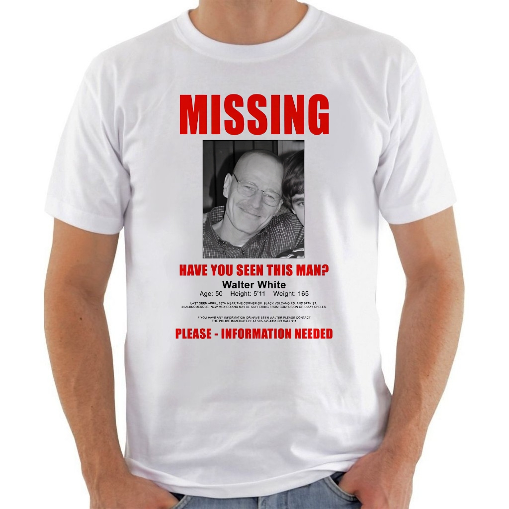 Camiseta Camisa Breaking Bad Heisenberg Walter Missing Série