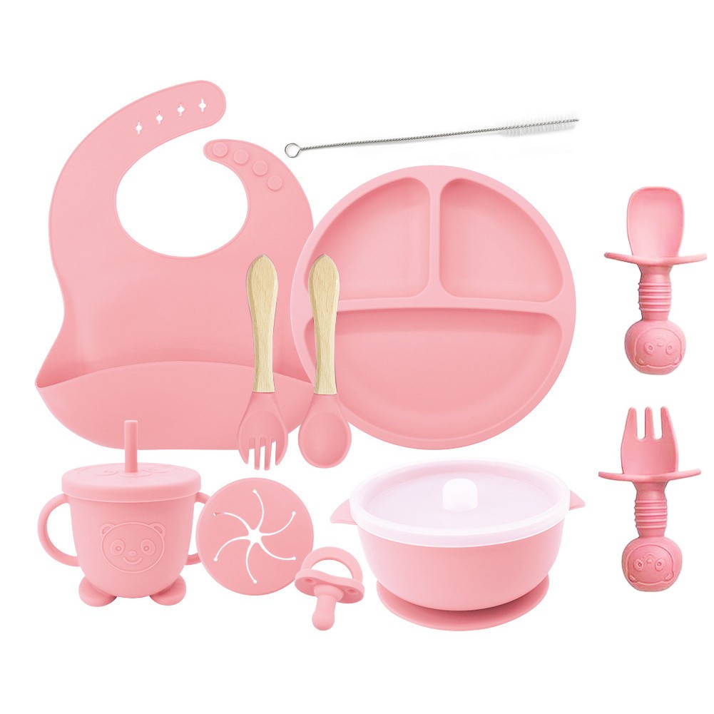 Kit 11 Peças Utensílios Silicone Para Bebês Com Crianças Colher Kit ...