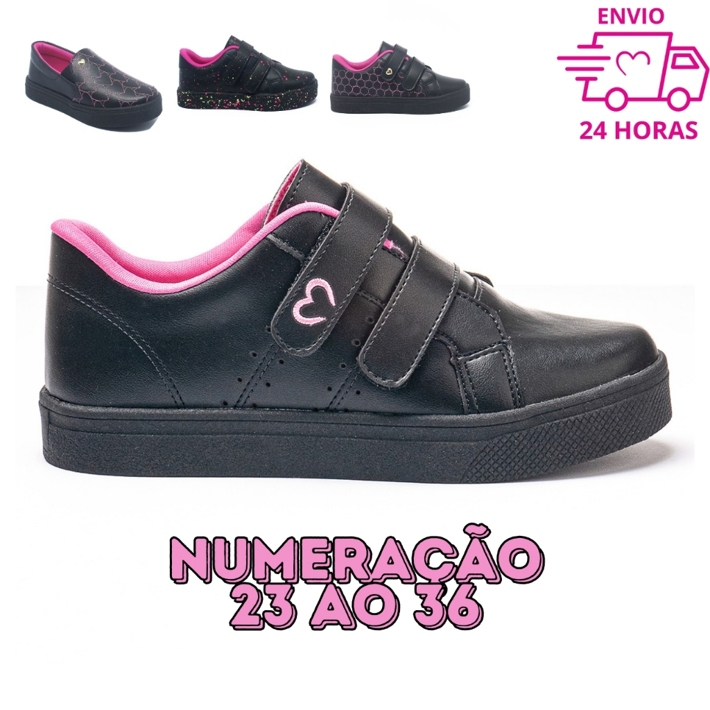 Tênis Infantil Feminino Voltas as Aulas Escolar Menina Tenis para ...