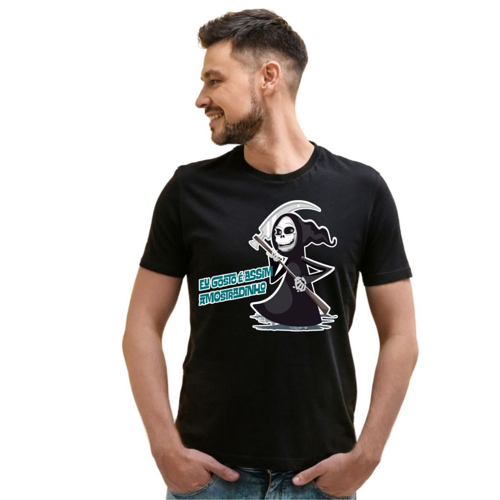 ENVIIO IMEDIATO CAMISETA PRETA MEME AMOSTRADINHO BABYLOOK UNISSEX T-SHIRT