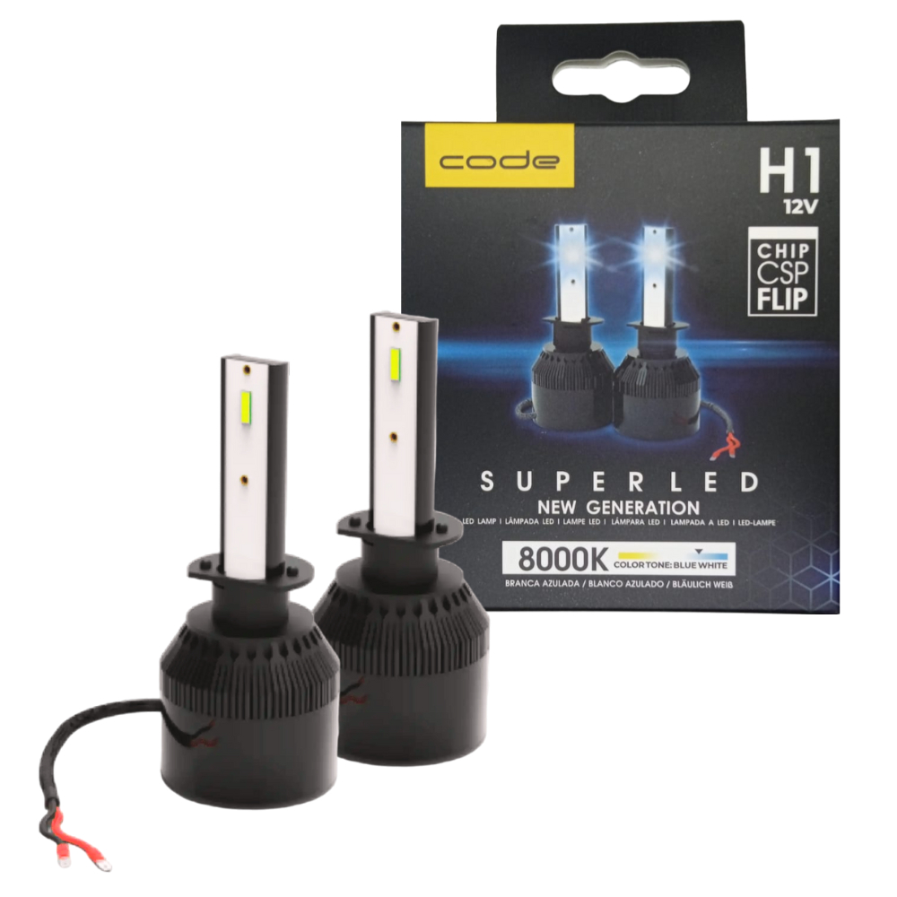 Par Lâmpada Super Led H1 Code Tech One 8000k 02 Pç | Shopee Brasil