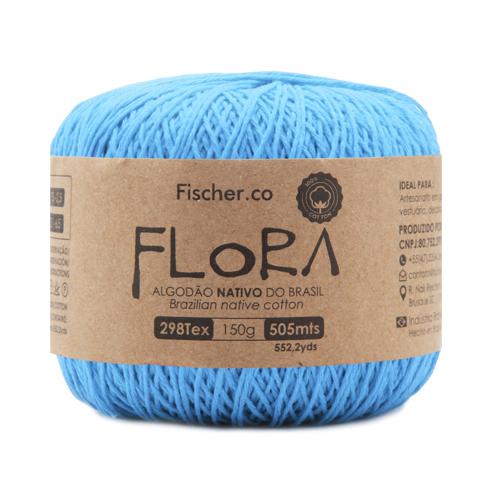 Fio Flora Fischer de Algodão 505mts TEX 298 Crochê e Tricô
