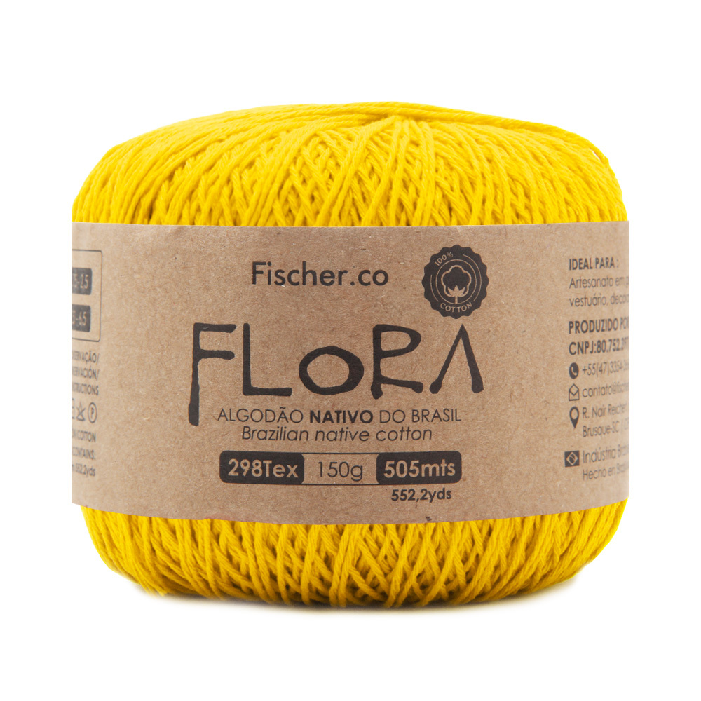 Fio Flora Fischer de Algodão 505mts TEX 298 Crochê e Tricô