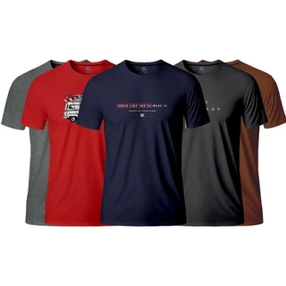 Kit 5 Camisetas Plus Size Masculina Blusa Camisas 100% Algodão 30.1 G1 ao G9