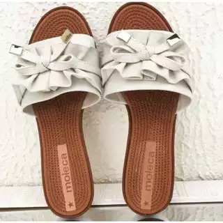 Chinelo Slide Nô Laço Rasteirinha Feminina Moleca