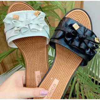 Chinelo Feminino Slide Rasteirinha Com Laço Moleca Original