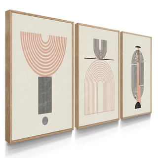 Quadros Decorativos Com Molduras Abstrato Linhas Geometrico Arte Clara Clean