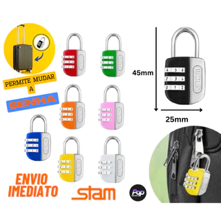Cadeado stam life colors original com senha troca segredo 25mm p/ Malas, armarios, mochilas