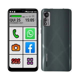 Celular do Idoso 4G Tela Grande 6.26" 64GB 2GB Dual Chip SOS - Positivo