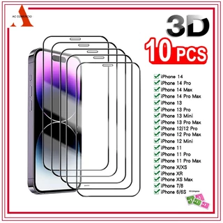 Kit 10 Película De Vidro Temperado 3D 9H Para iPhone 6/7/8 Plus Xs Xr 11 Pro Max 12 13 14 15Pro Max