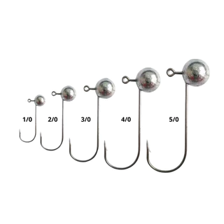 50 Anzol Jig Head Central da Pesca 1/0 , 2/0 , 3/0 , 4/0 ou 5/0 artificiais soft camarões,shads