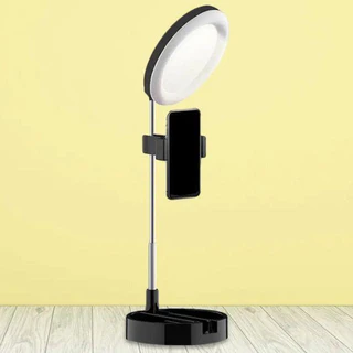 Espelho Luz Led Ring Light Mesa Maquiagem Portátil Celular