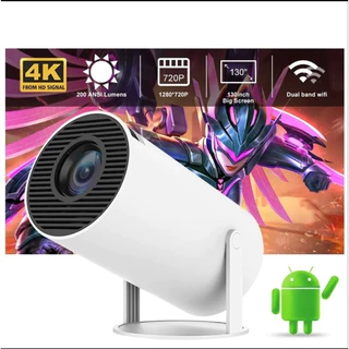Projetor HY300 Wi-fi Lançamento Portátil com Android 11 USB HDTV Bluetooth Smart Cinema