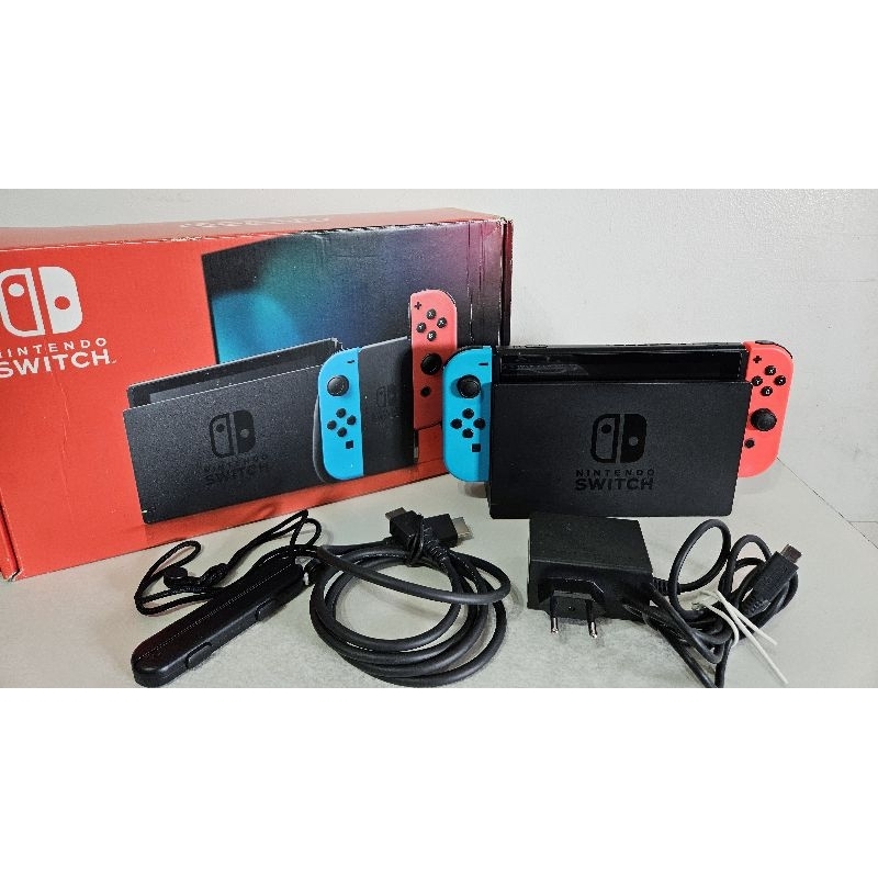 Nintendo Switch Vermelho Néon 32gb modelo V2 | Shopee Brasil