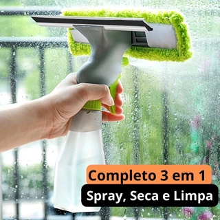 Rodo Borrifador Limpa E Seca Vidros Spray 3 em 1 Multiuso