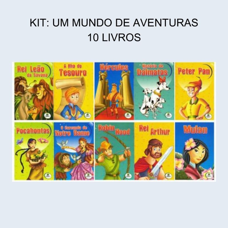 Coleção com 10 livros Um mundo de aventuras Literatura infantil ...