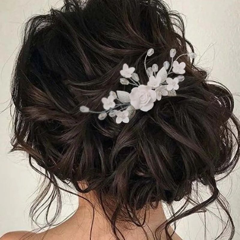 Arranjo de cabelo para noivas madrinhas daminha prata | Shopee Brasil