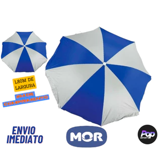 Guarda Sol MOR Grande Praia Pesca jardim 1,80m azul e prata Grande Ótima Qualidade