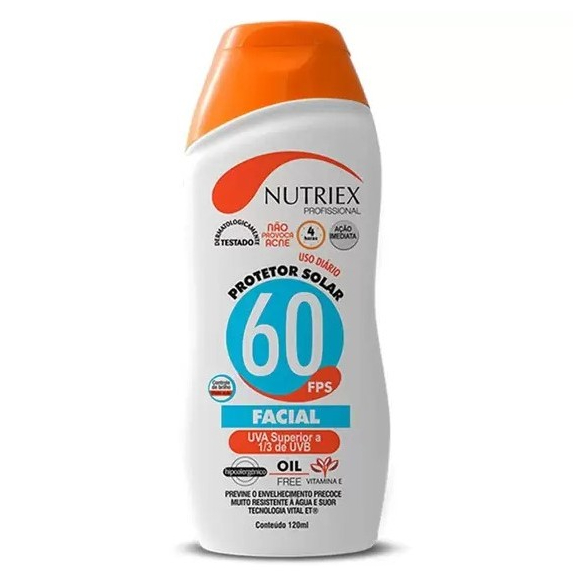 Protetor Solar Fps 60 Facial Nutriex 120ml