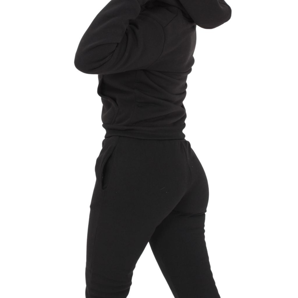 Calça Moletom Básica Feminina Lisa Bolsos Frontais
