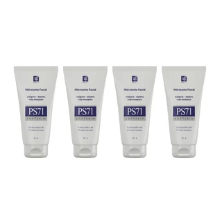 Kit 4x PS71 Hidratante Facial com Rosa Mosqueta 80g com Colágeno e Elastina Natuflores em Oferta na Shopee
