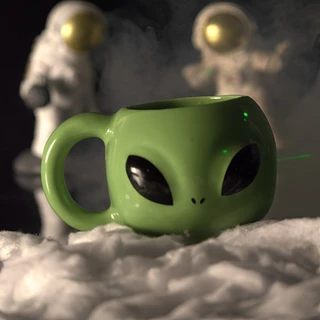 Caneca ET Alien 400ml 3D em Cerâmica Artesanal Decoração Enfeite Presente Criativo