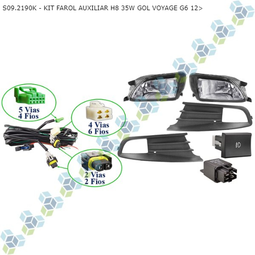 KIT FAROL AUXILIAR H8 35W GOL VOYAGE G6 12>