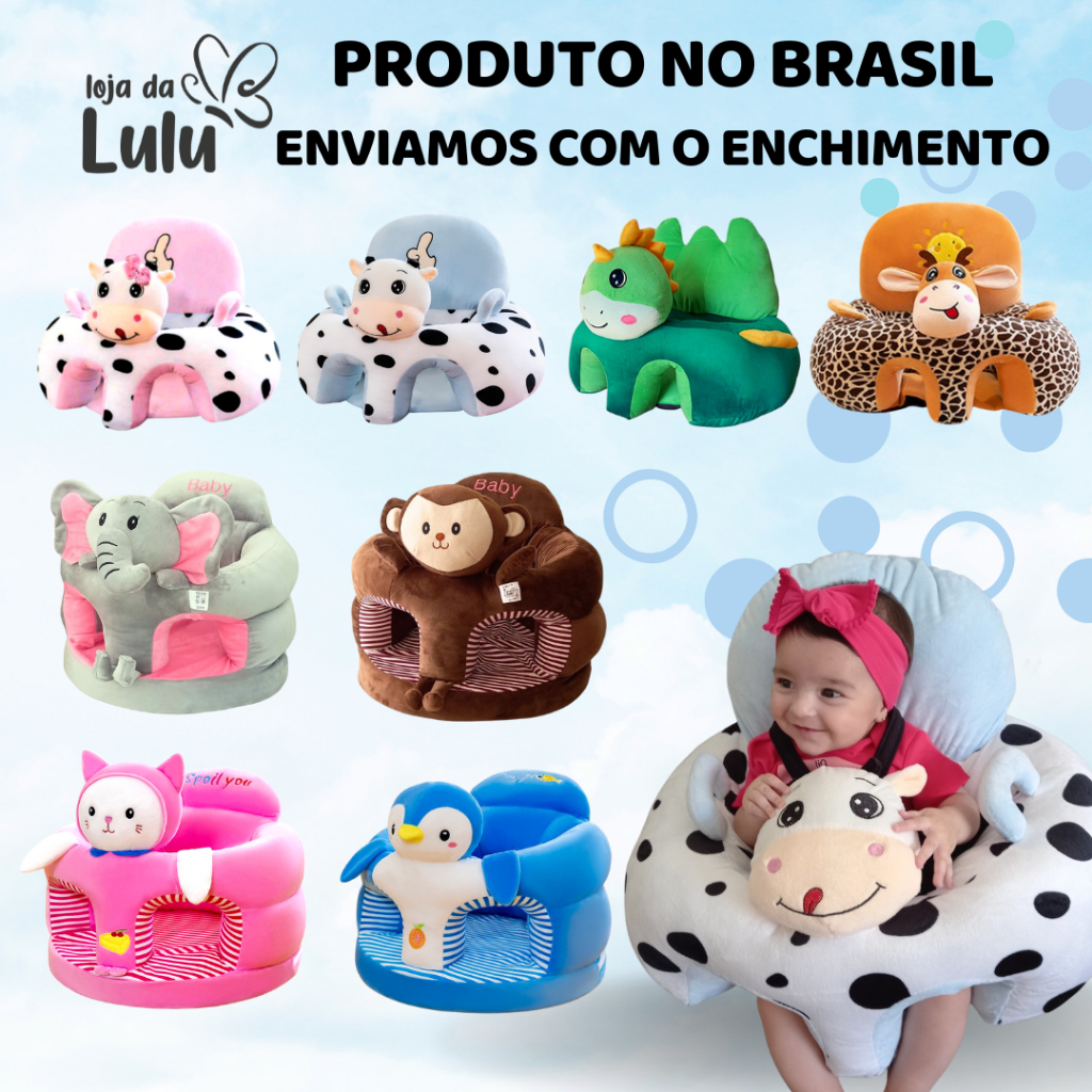 Assento Infantil de Apoio para Bebê manter a Postura Com Enchimento  Almofada Senta Bebê | Shopee Brasil