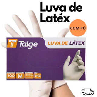 Luva de Látex Descartável com Pó Resistente 100 unidades