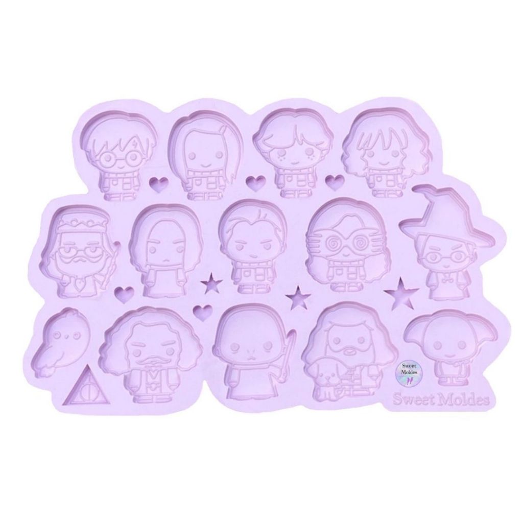 Molde de silicone 14 personagens Harry Potter + 8 pingentes