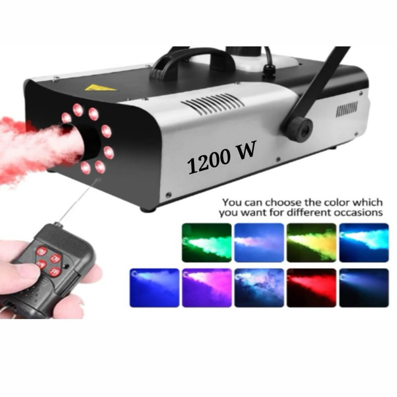 Máquina de Fumaça 1200W Iluminação RGB Controle Sem Fio 220 ou 110 Voltz
