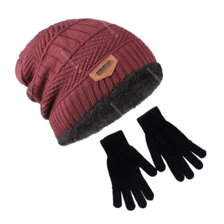 Kit Touca Forrada Com Pelúcia + Luva Lã Preta Adulto perfeito para o Inverno