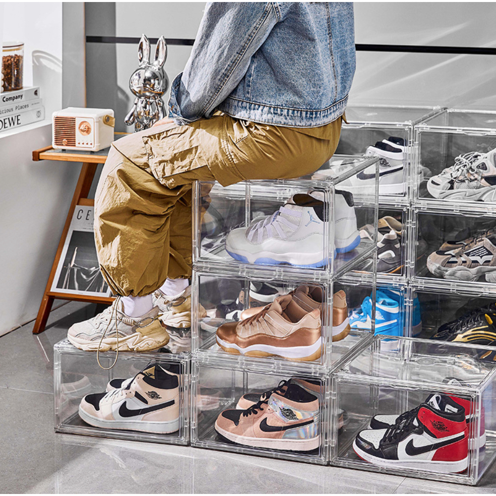 Kit 3 Caixa Organizadora Sneaker Box 100% Acrilico Transparente Tênis Sapato Bota Estoque no Brasil