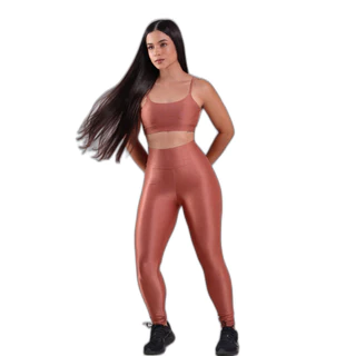 Conjunto Academia Top Legging Canelado Top Com Bojo Removível Fitness Roupa De Academia