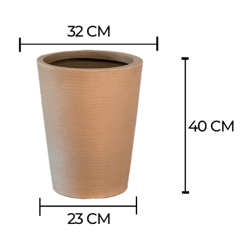 Vaso de Planta Decorativo Reciclável em Polietileno, Coluna Redonda Cone 76