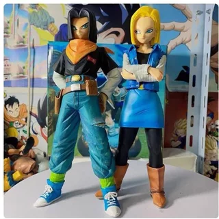 Active Figure Anime Dragon Ball Z para crianças, brinquedos modelo de coleção, andróide 17, 18, PVC, presentes de Natal, 24cm