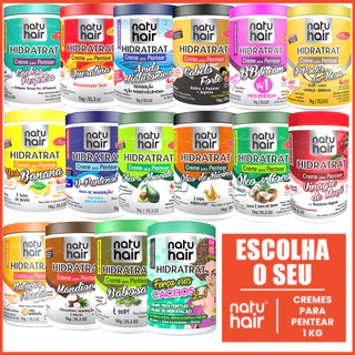 Creme para Pentear NatuHair Hidratat 1Kg Definição Antifrizz Hidratação Nutrição Desembaraçador de Fios