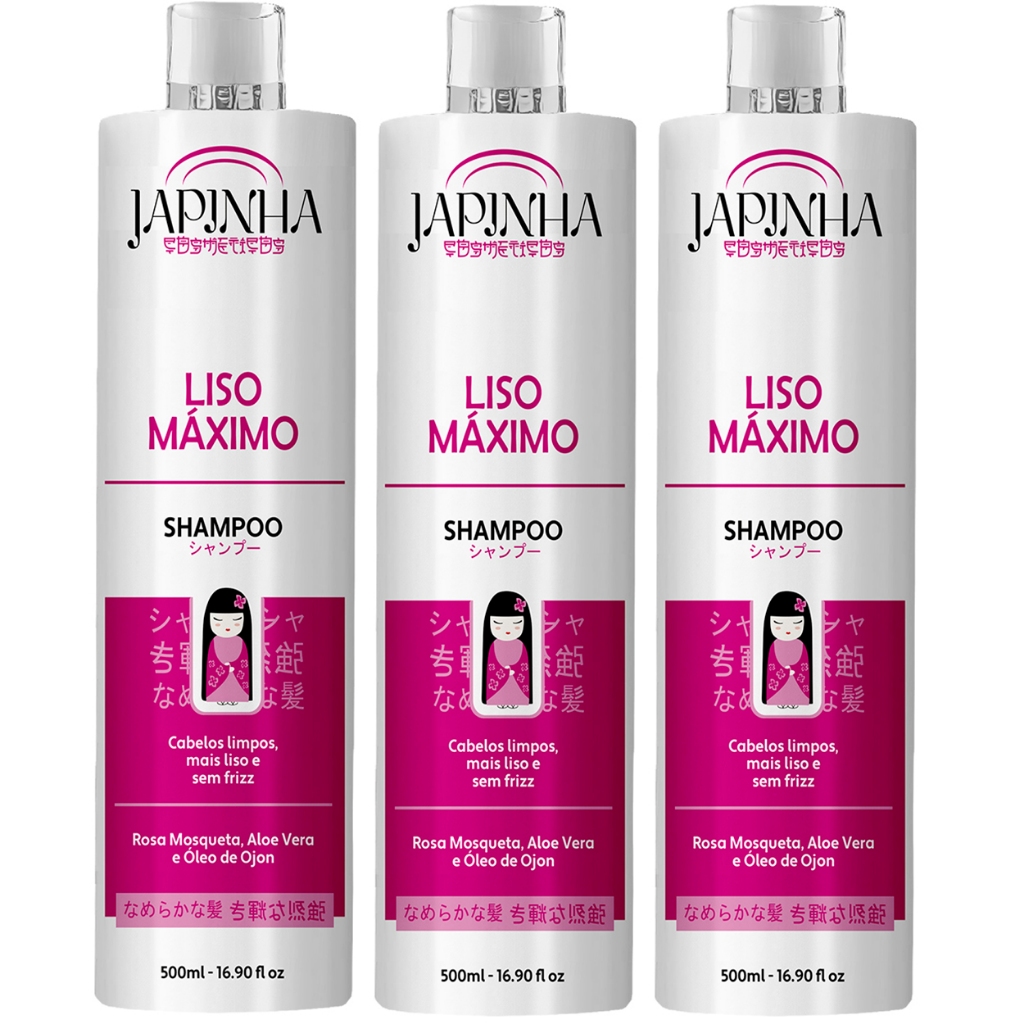 kit 3 Shampoo Liso Máximo Revitalize Seus Fios Cabelos Fortes e ...