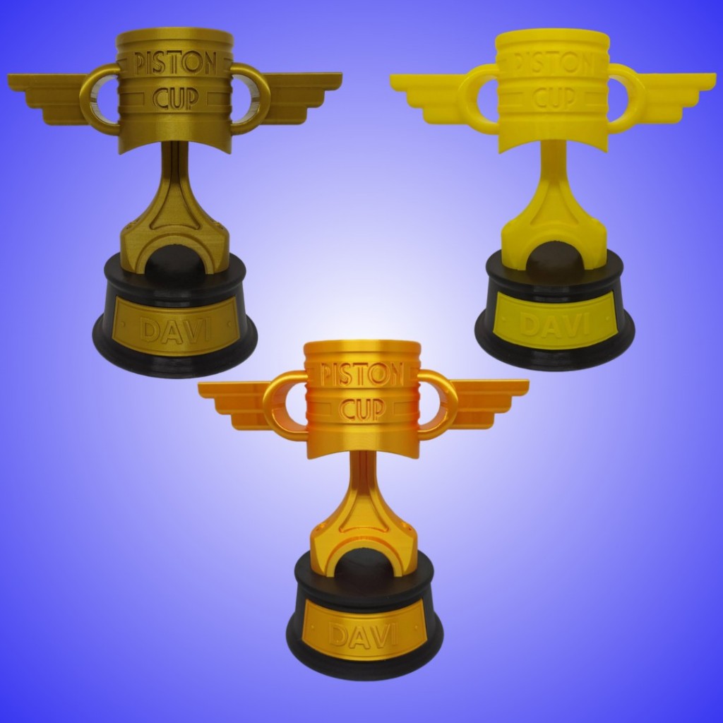 Troféu Taça Copa Pistão Personalizado Filme Carros - Impressão 3D
