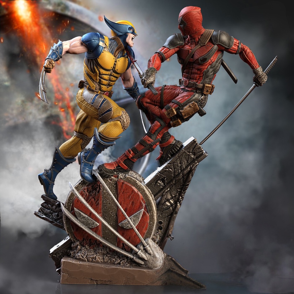 Deadpool & Wolverine Diorama - Sanix (SEM PINTURA! LEIA O ANÚNCIO!)