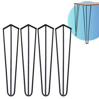 4 Pés Hairpin Legs De Ferro 80cm Para Mesa Aparador Cor Preto