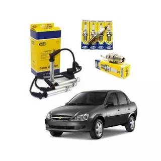 Kit Cabos e Velas agile Corsa Celta Classic 1.0 8v Flex Magneti Marelli