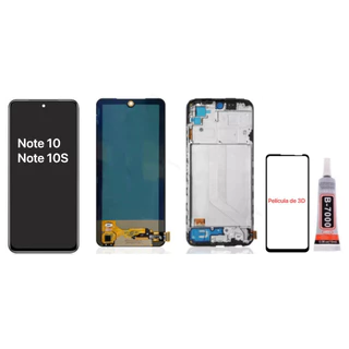Tela Frontal Display Touch Compativel Xiaomi Redmi Note 10 4G&Note 10s M2101K7Al Incell/ Oled Sem Aro E Com Aro A Pronta Entraga