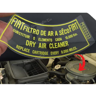 ADESIVO FILTRO DE AR A SECO FIAT 147 / INFORMAÇÕES DE TROCA A CADA 15.000 KM