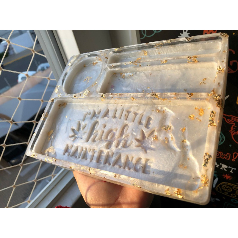 Bandeja Decorativa High folha de bordo decoração elegante, otima decoração para quarto