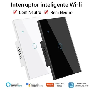 interruptor touch wi-fi Tuya compatível com Alexa e Google Assistente